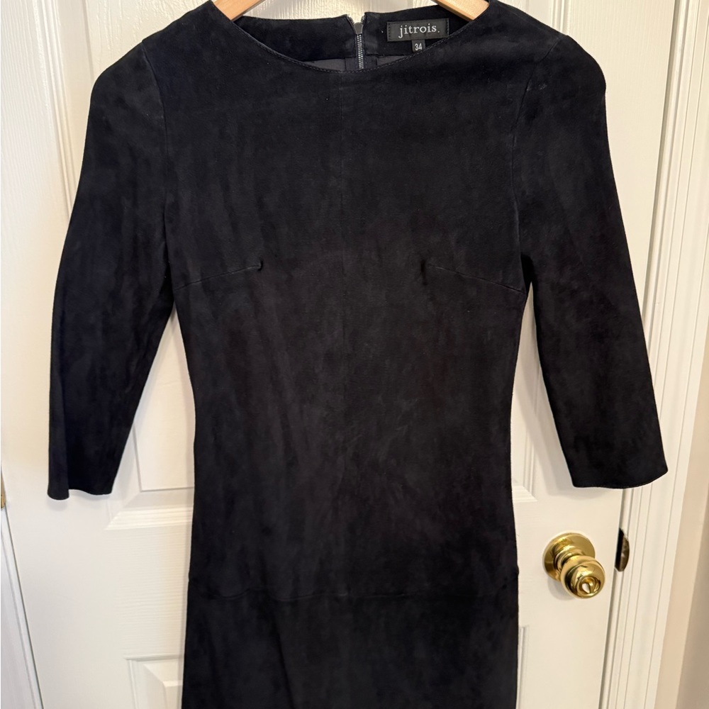 Jitrois Olivia black suede dress